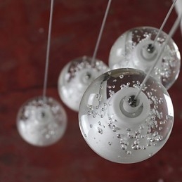 Lampada a sospensione moderna G4 7 luci cromata in cristallo per scale