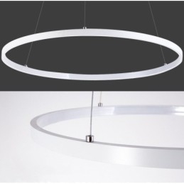 Lampada a sospensione LED dimmerabile con telecomando, tre anelli, nero/bianco