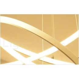 Lampada a sospensione LED dimmerabile con telecomando, tre anelli, nero/bianco
