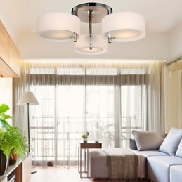 Lampadario moderno a filo Modern Living 3 luci cromato bianco