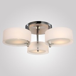 Lampadario moderno a filo Modern Living 3 luci cromato bianco