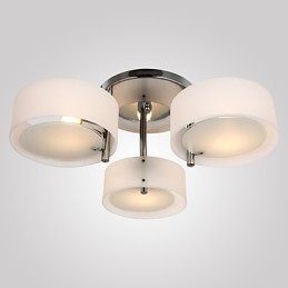 Lampadario moderno a filo Modern Living 3 luci cromato bianco