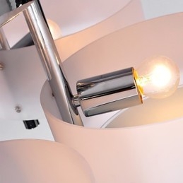 Lampadario moderno a filo Modern Living 3 luci cromato bianco