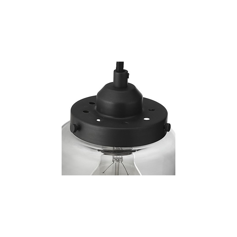 Lampada a sospensione vintage classica tradizionale in vetro trasparente, 3 luci E26/E27