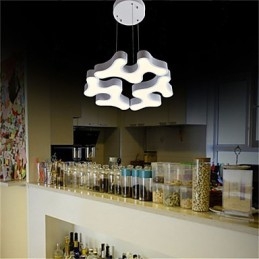 Lampada a sospensione moderna in metallo con diffusore in acrilico bianco, LED integrato
