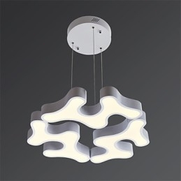 Lampada a sospensione moderna in metallo con diffusore in acrilico bianco, LED integrato