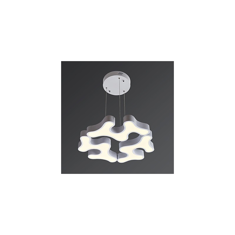Lampada a sospensione moderna in metallo con diffusore in acrilico bianco, LED integrato