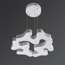 Lampada a sospensione moderna in metallo con diffusore in acrilico bianco, LED integrato