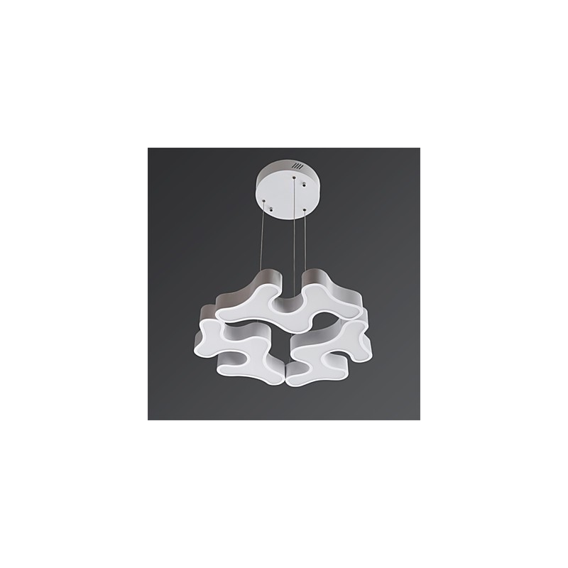 Lampada a sospensione moderna in metallo con diffusore in acrilico bianco, LED integrato