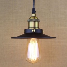 Lampada a sospensione piccola retrò industriale country americana ultraminiatura nera