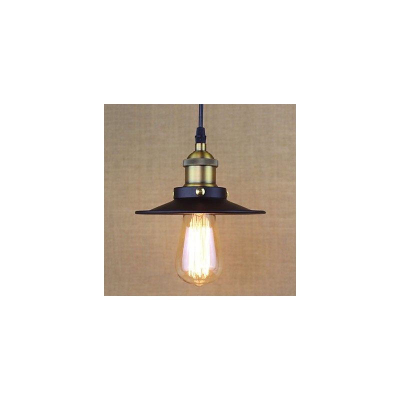 Lampada a sospensione piccola retrò industriale country americana ultraminiatura nera