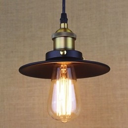 Lampada a sospensione piccola retrò industriale country americana ultraminiatura nera