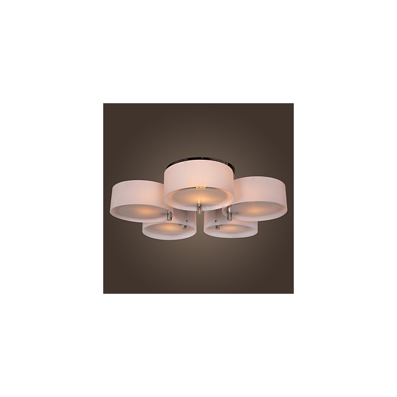 Lampadario moderno a filo 5 luci cromo