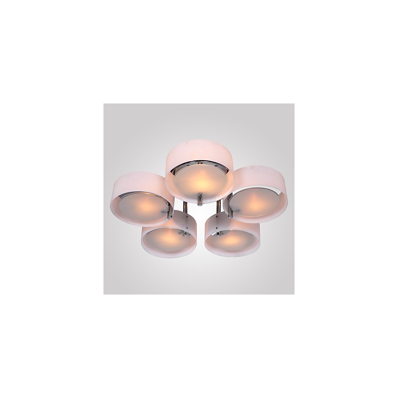 Lampadario moderno a filo 5 luci cromo