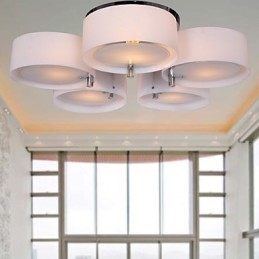 Lampadario moderno a filo 5 luci cromo