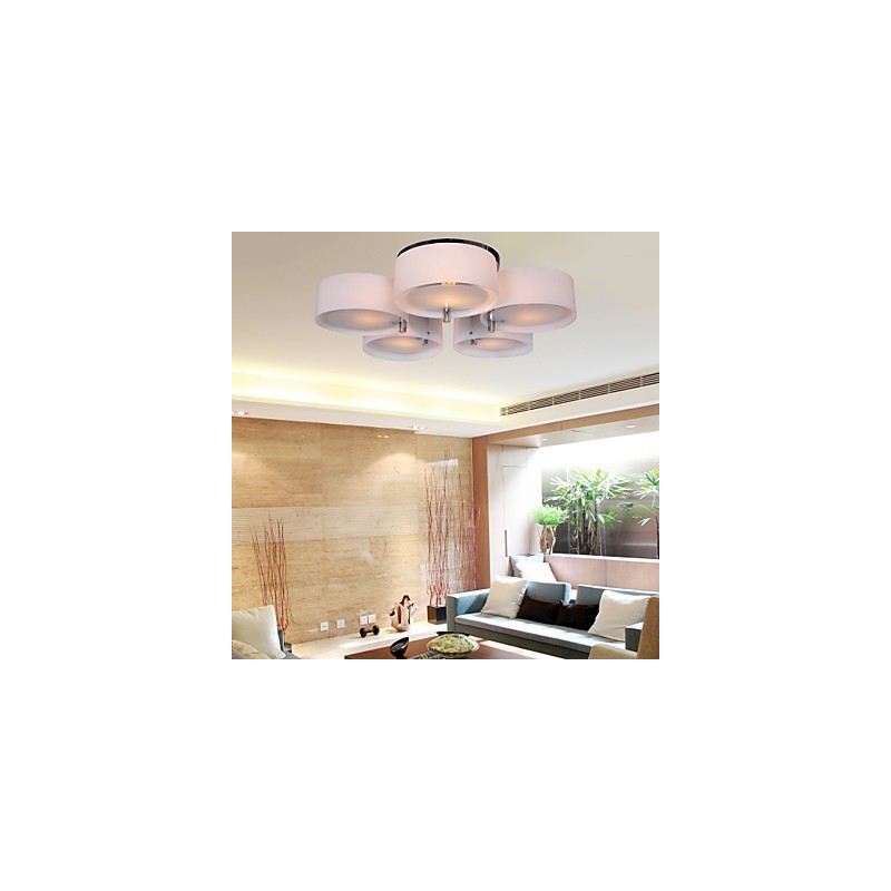 Lampadario moderno a filo 5 luci cromo