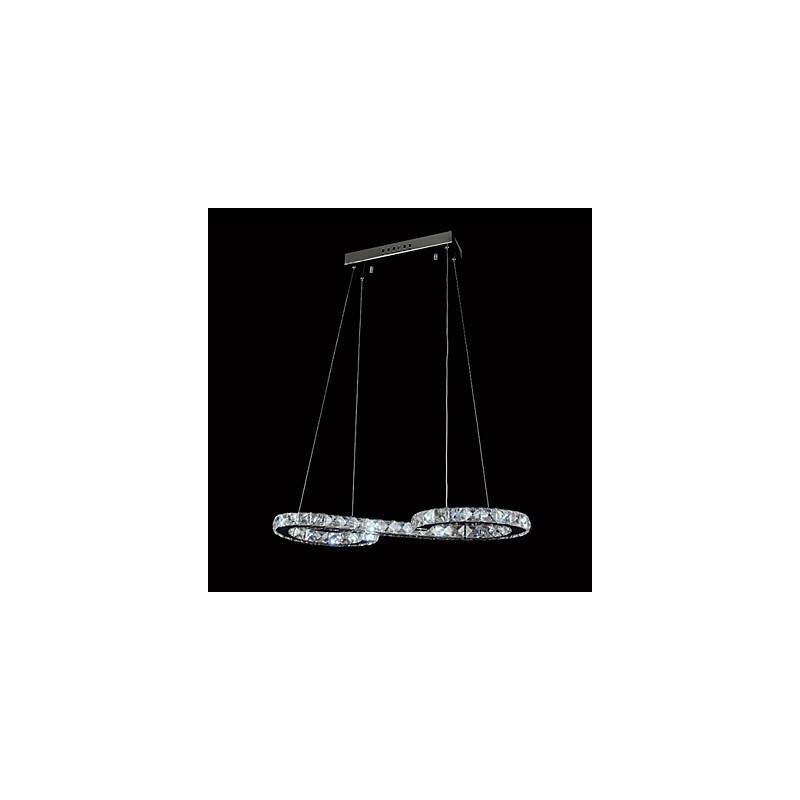 Lampada a sospensione LED 24W in metallo cromato e cristallo