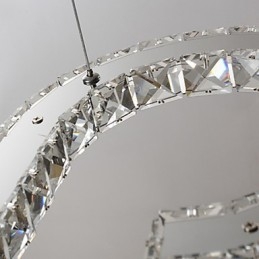 Lampada a sospensione LED 24W in metallo cromato e cristallo