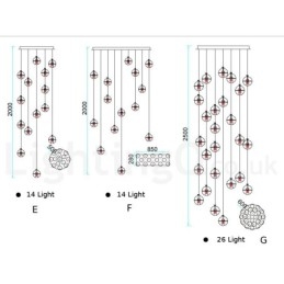 Lampada a sospensione a sfera in cristallo Meteorer Stage di Creative Engineering