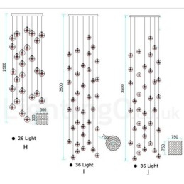 Lampada a sospensione a sfera in cristallo Meteorer Stage di Creative Engineering