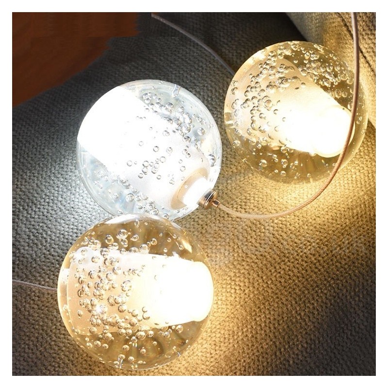 Lampada a sospensione a sfera in cristallo Meteorer Stage di Creative Engineering