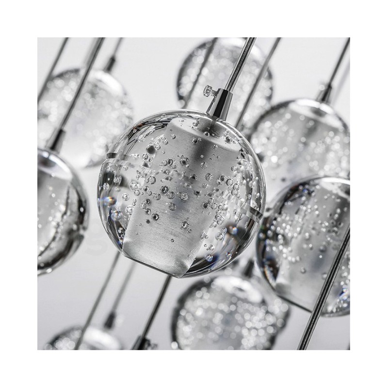 Lampada a sospensione a sfera in cristallo Meteorer Stage di Creative Engineering