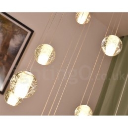 Lampada a sospensione a sfera in cristallo Meteorer Stage di Creative Engineering