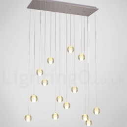 Lampada a sospensione a sfera in cristallo Meteorer Stage di Creative Engineering