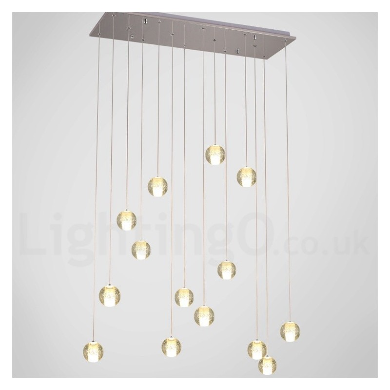 Lampada a sospensione a sfera in cristallo Meteorer Stage di Creative Engineering