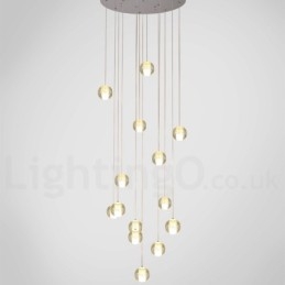 Lampada a sospensione a sfera in cristallo Meteorer Stage di Creative Engineering