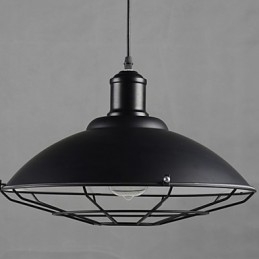 Lampadario a sospensione industriale retrò nero in metallo