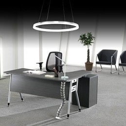 Lampada a sospensione LED ad anello singolo in acrilico bianco, 40 cm