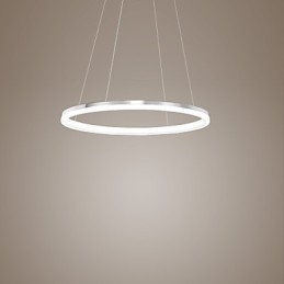 Lampada a sospensione LED ad anello singolo in acrilico bianco, 40 cm
