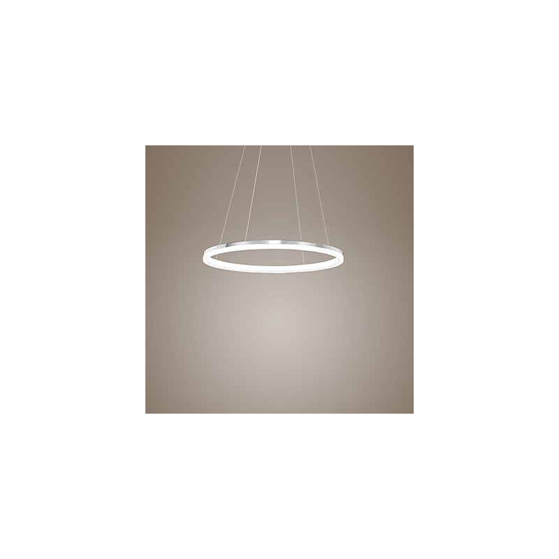Lampada a sospensione LED ad anello singolo in acrilico bianco, 40 cm