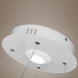Lampada a sospensione LED ad anello singolo in acrilico bianco, 40 cm