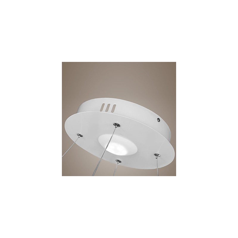Lampada a sospensione LED ad anello singolo in acrilico bianco, 40 cm