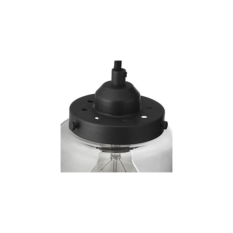 Lampada a sospensione vintage classica tradizionale in vetro trasparente, 3 luci E26/E27