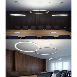 Lampada a sospensione LED moderna mini in metallo argentato con diffusore bianco