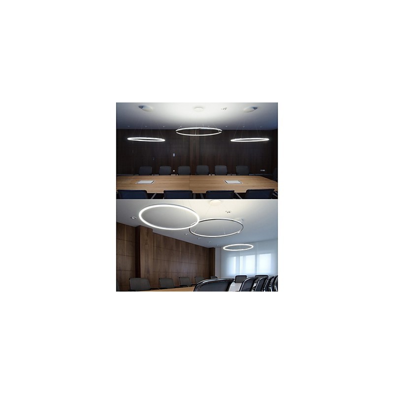 Lampada a sospensione LED moderna mini in metallo argentato con diffusore bianco