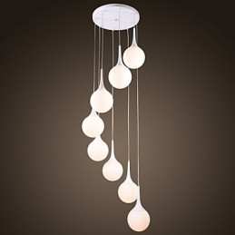 Lampada a sospensione globo moderna contemporanea in vetro bianco galvanizzato