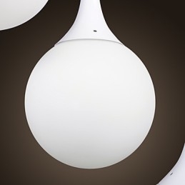 Lampada a sospensione globo moderna contemporanea in vetro bianco galvanizzato