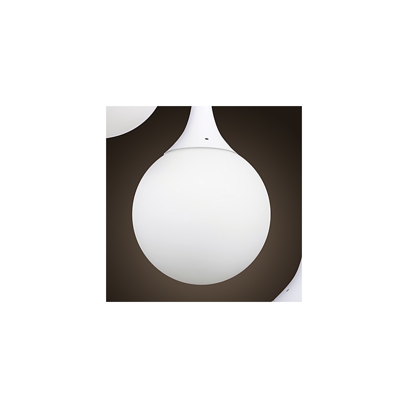 Lampada a sospensione globo moderna contemporanea in vetro bianco galvanizzato