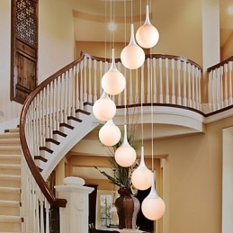 Lampada a sospensione globo moderna contemporanea in vetro bianco galvanizzato