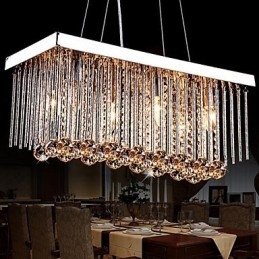 Lampadario in cristallo e metallo per cameretta 6 luci E12/E14 regolabile 30 x 50 cm