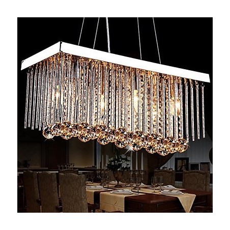 Lampadario in cristallo e metallo per cameretta 6 luci E12/E14 regolabile 30 x 50 cm