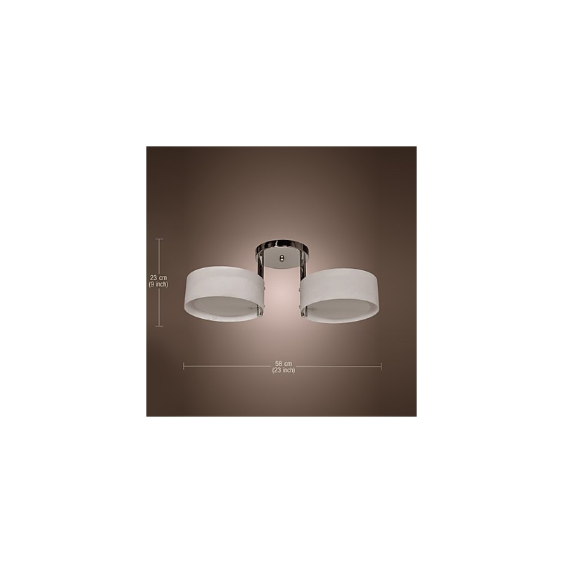 Lampadario moderno contemporaneo a filo in metallo cromato con diffusore acrilico bianco