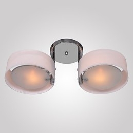 Lampadario moderno contemporaneo a filo in metallo cromato con diffusore acrilico bianco
