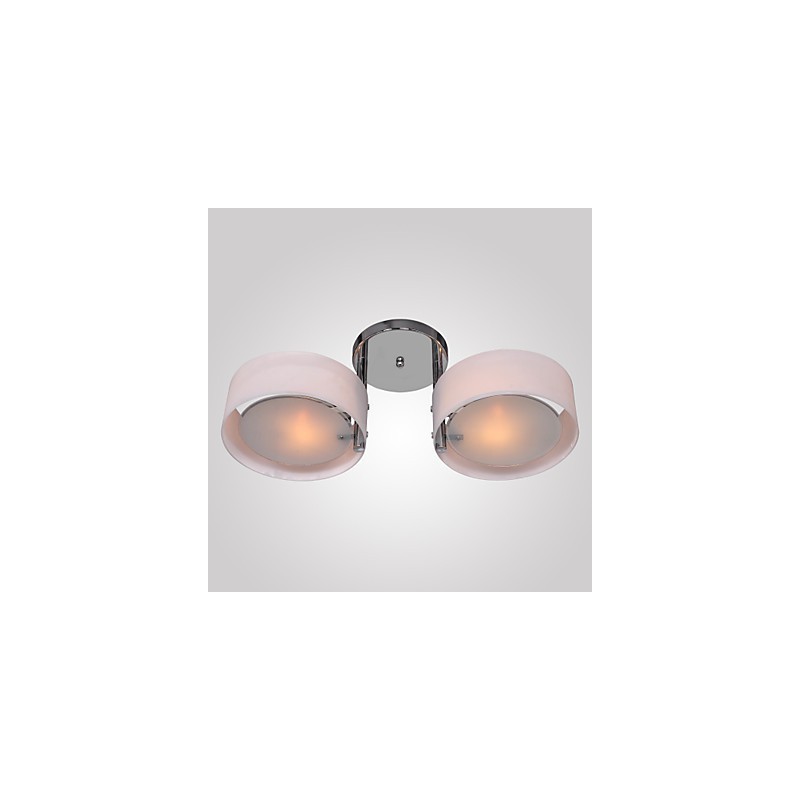 Lampadario moderno contemporaneo a filo in metallo cromato con diffusore acrilico bianco