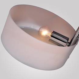 Lampadario moderno contemporaneo a filo in metallo cromato con diffusore acrilico bianco