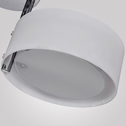 Lampadario moderno contemporaneo a filo in metallo cromato con diffusore acrilico bianco